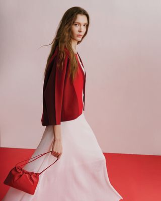 KNITTED FLARE SKIRT - EGGSHELL
