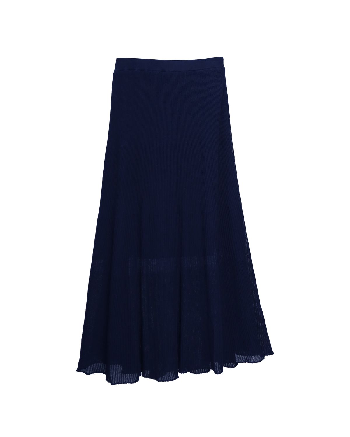 KNITTED FLARE SKIRT - NAVY