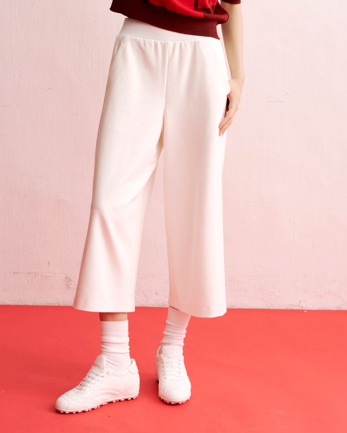 DOUBLE KNIT CULOTTES - EGGSHELL