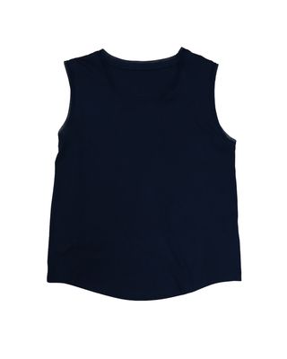 MESH TRIM TANK TOP - FRENCH BLUE