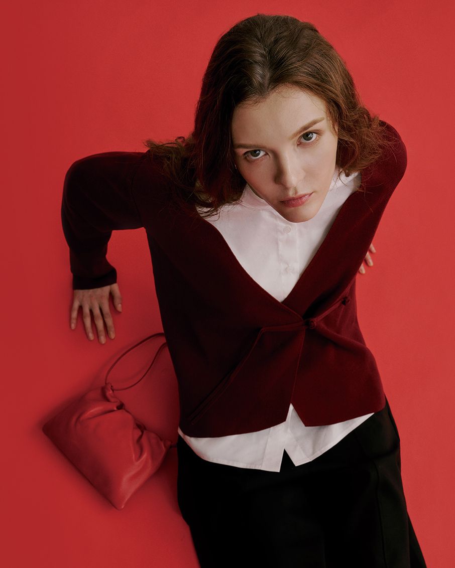 CHINESE BUTTON KNOT JACKET - RED BEAN