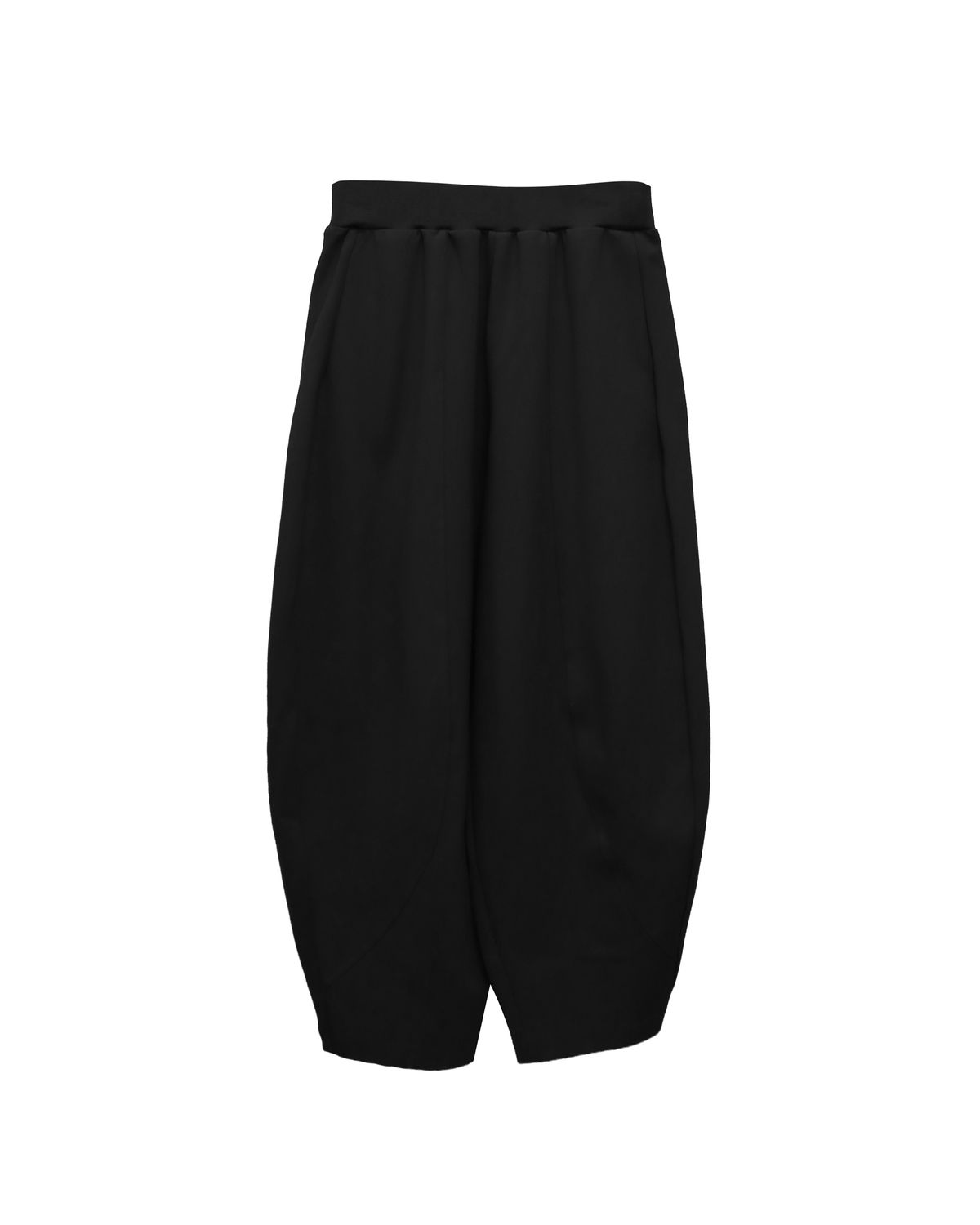 DOUBLE KNIT BARREL PANTS - BLACK