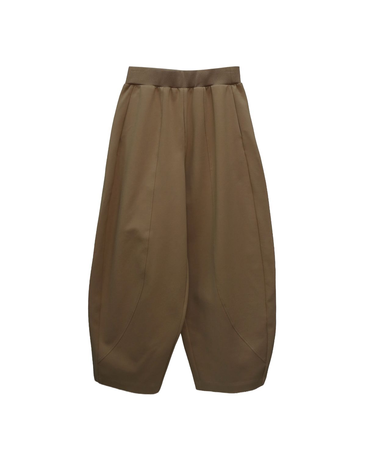 DOUBLE KNIT BARREL PANTS - CAMEL