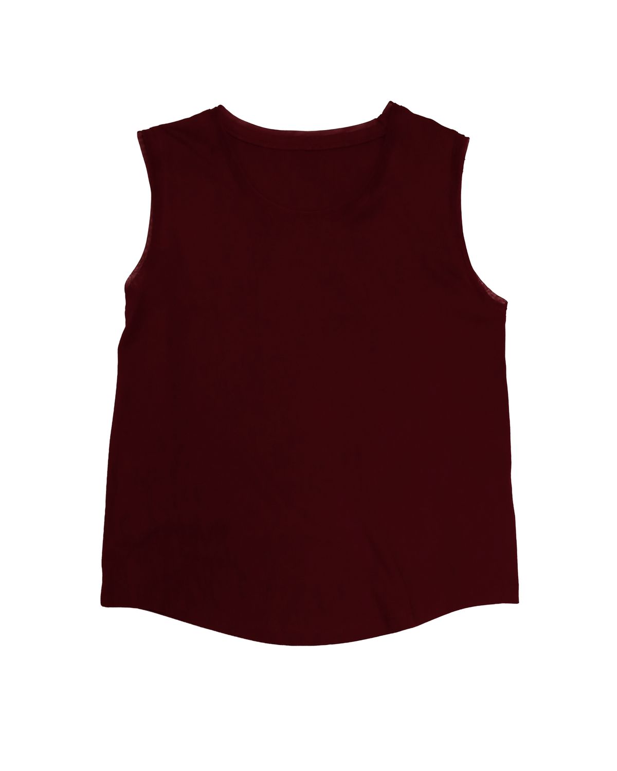 MESH TRIM TANK TOP - RED BEAN