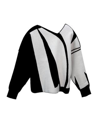 L-O-V-E REVERSIBLE BATWING TOP - BLACK/EGGSHELL