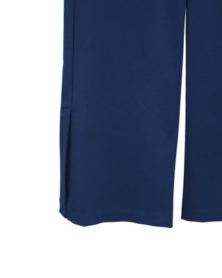SIDE SLIT DOUBLE KNIT PANTS - FRENCH BLUE