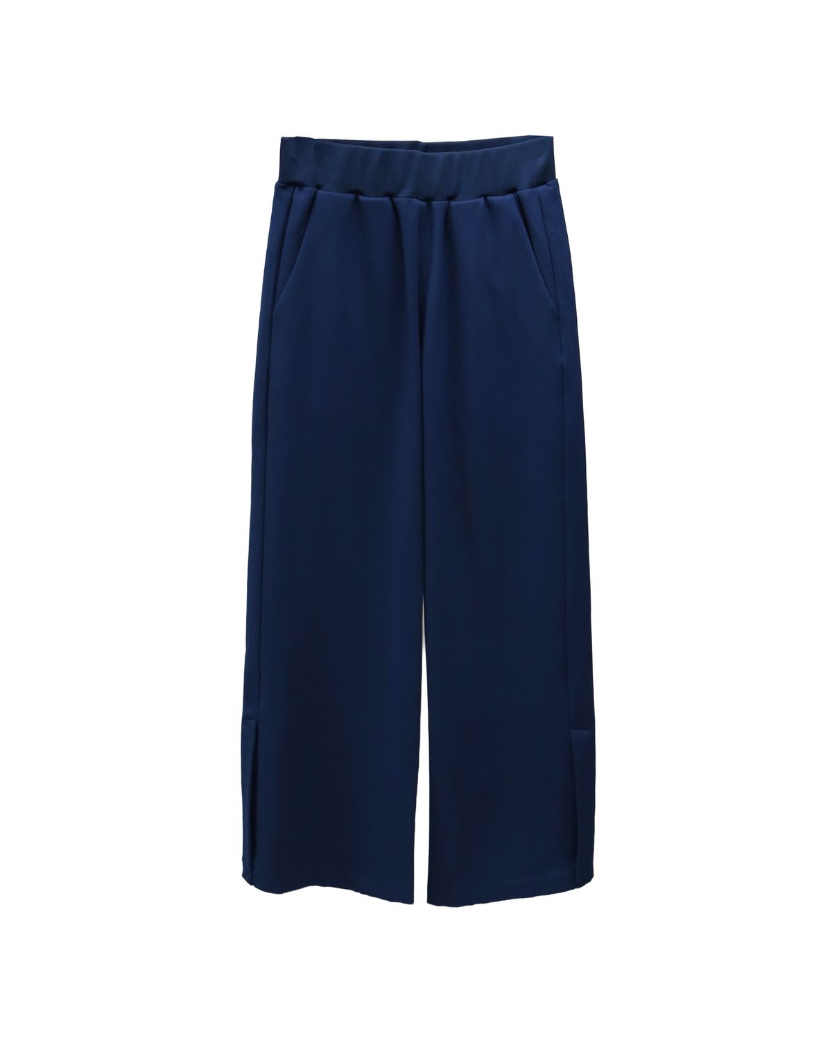 SIDE SLIT DOUBLE KNIT PANTS - FRENCH BLUE