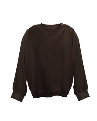 SHOULDER BUTTON TOP - CHESTNUT