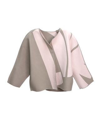 L-O-V-E REVERSIBLE KNITTED JACKET - TAUPE/PALE PINK