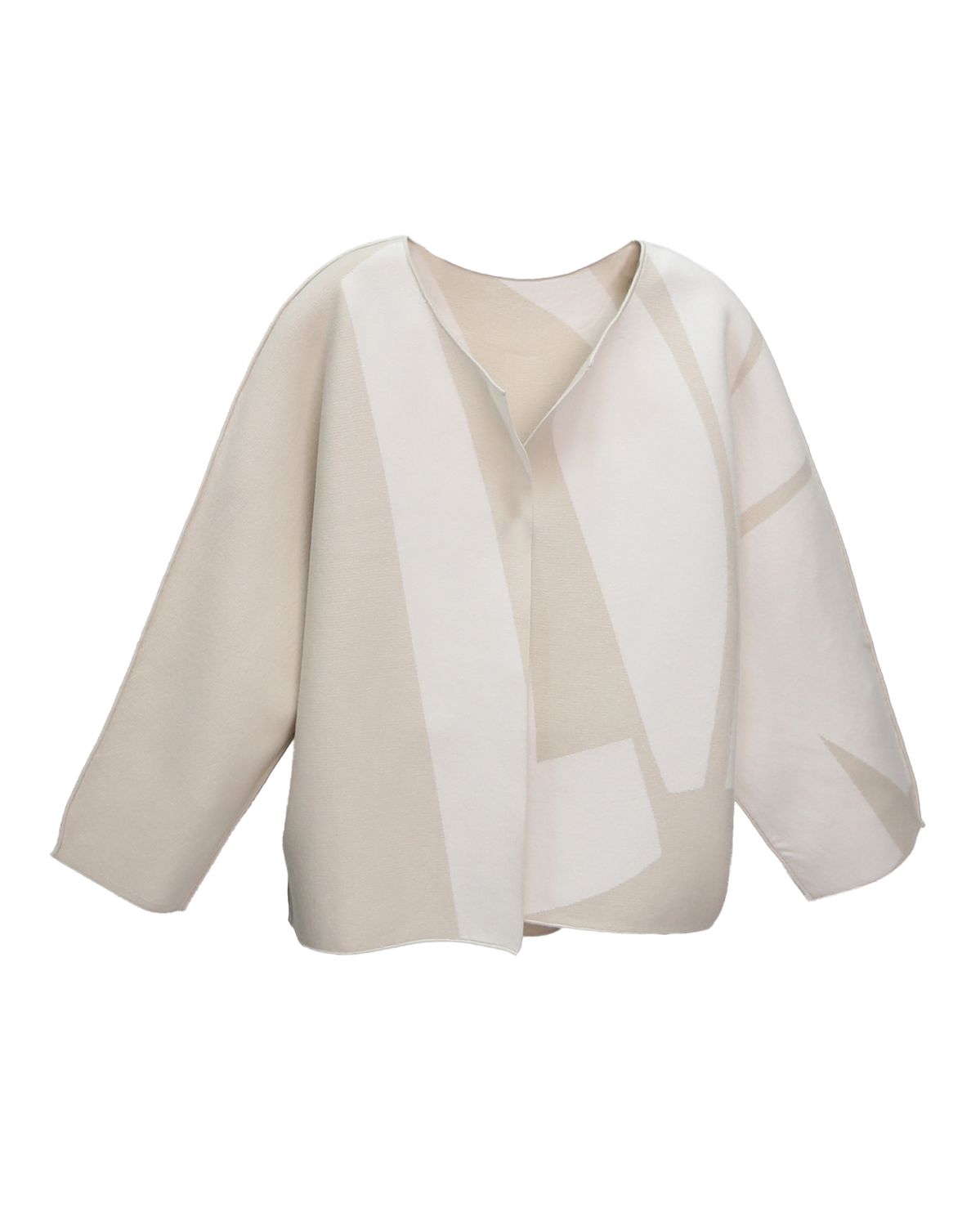 L-O-V-E REVERSIBLE KNITTED JACKET - PEBBLE/PEARL