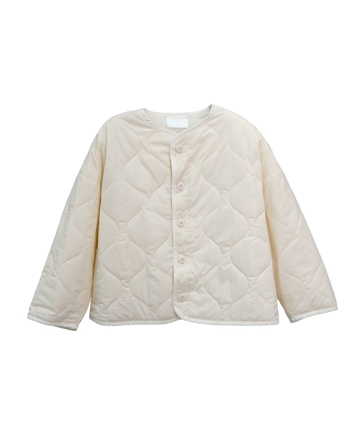 LIGHT WEIGHT QUILTED COCOON JACKET - PEARL
