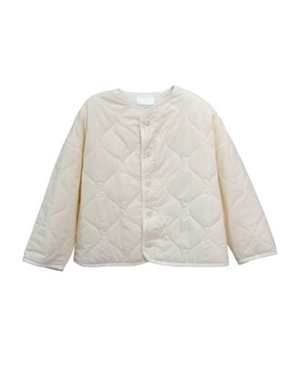 LIGHT WEIGHT QUILTED COCOON JACKET - PEARL