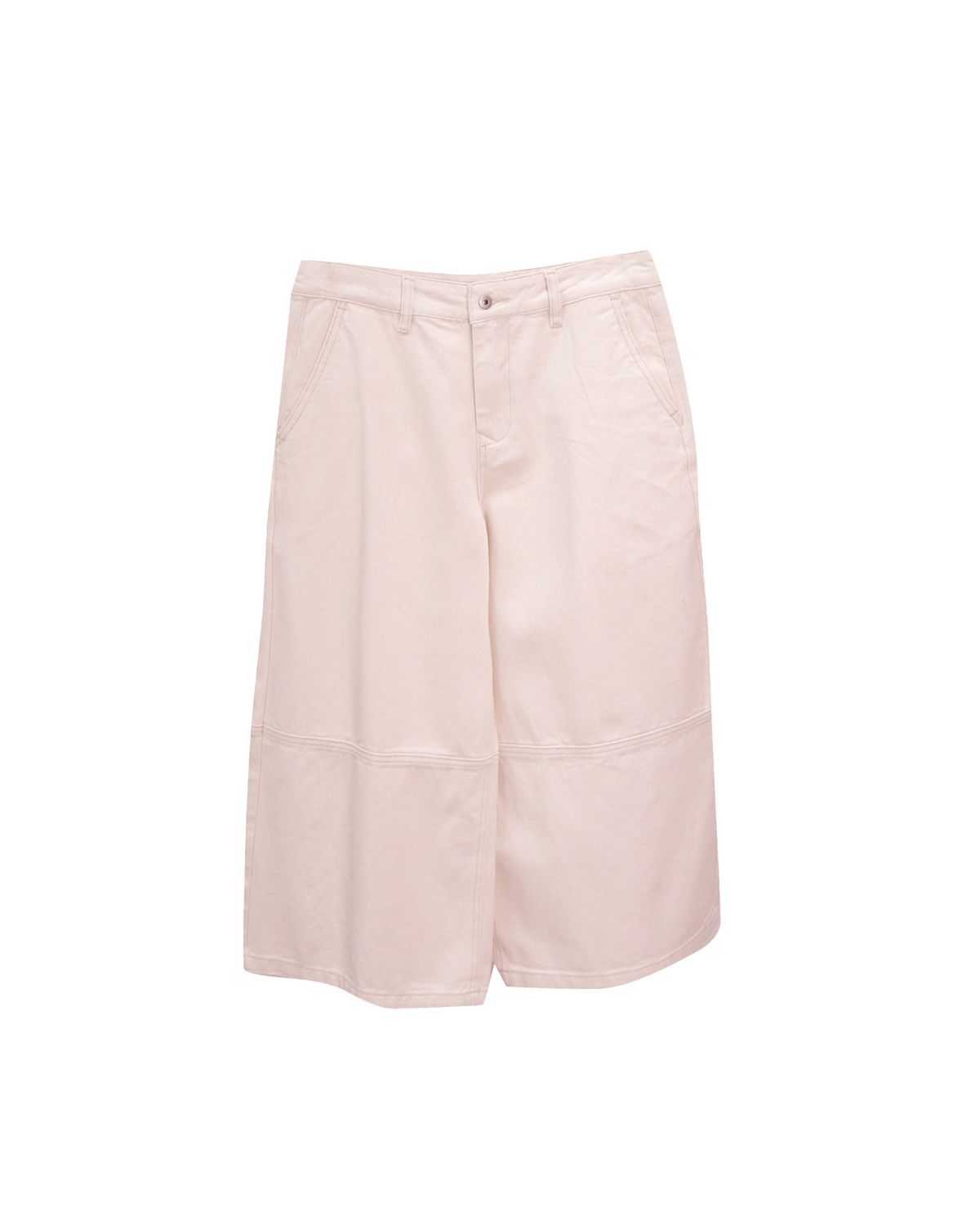 WIDE LEG DENIM CULOTTES - PALE PINK