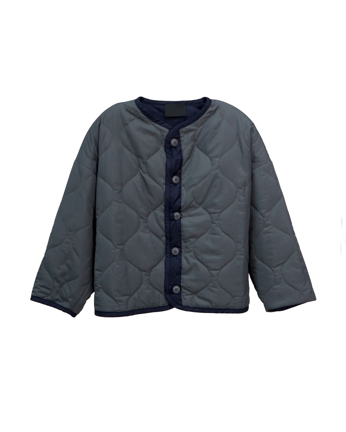 LIGHT WEIGHT QUILTED COCOON JACKET - BASIL