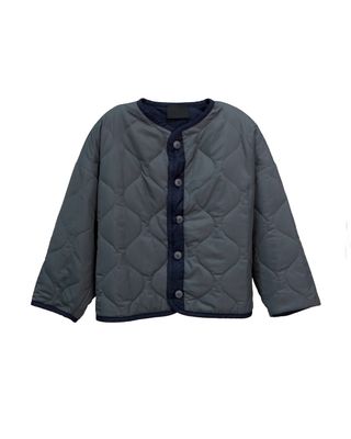 LIGHT WEIGHT QUILTED COCOON JACKET - BASIL