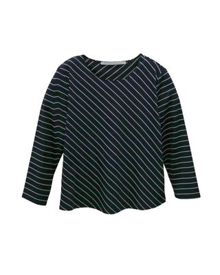STRIPE LONG SLEEVES T-SHIRT - NAVY