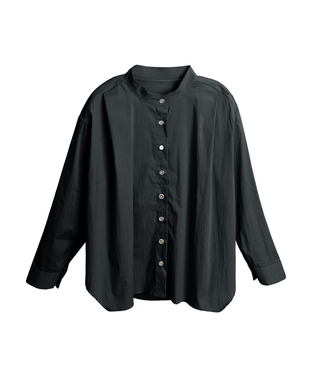 ROUND HEM SHIRT - BLACK
