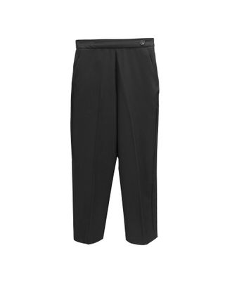 BUTTON DETAILED TAPERED PANTS - BLACK
