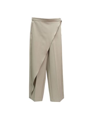 WRAP-FRONT PANTS - WHEAT