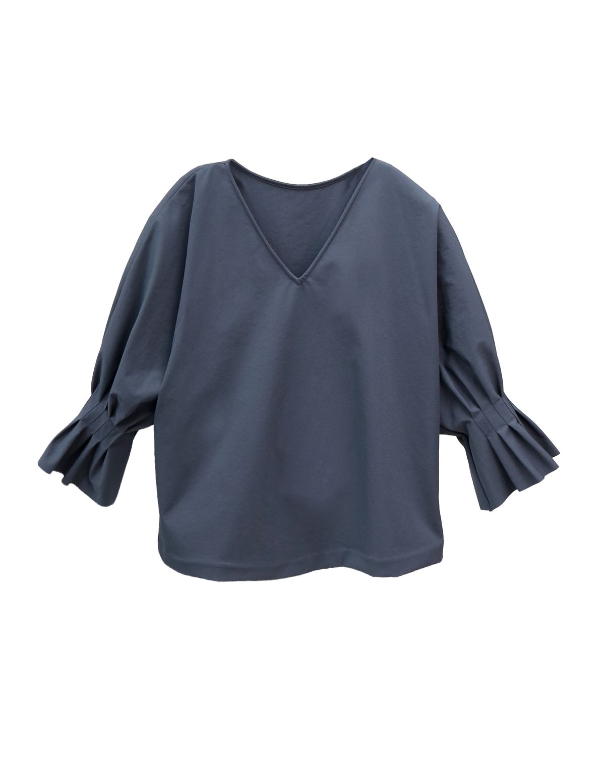 PLEATED CUFF TOP - MINERAL