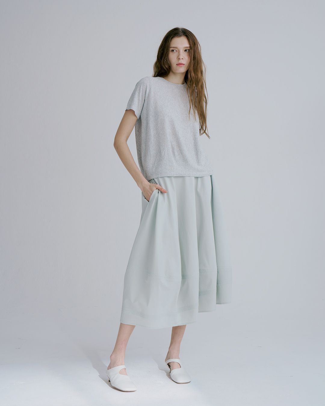 LIGHT WEIGHT BALLOON SKIRT - MINT