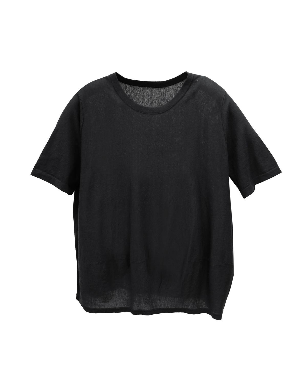 BALLOON CUT KNIT TOP - BLACK