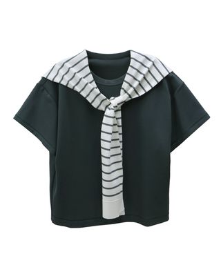 STRIPED SHAWL T-SHIRT - MINERAL