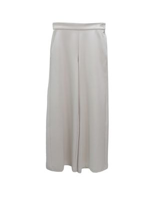 DOUBLE KNIT STRAIGHT LEG PANTS - CHALK