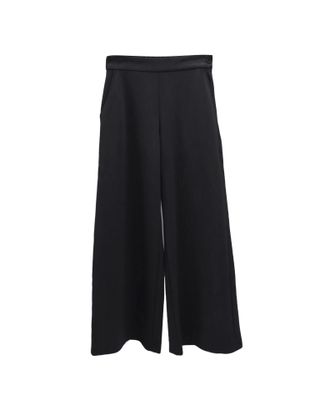 DOUBLE KNIT STRAIGHT LEG PANTS - BLACK