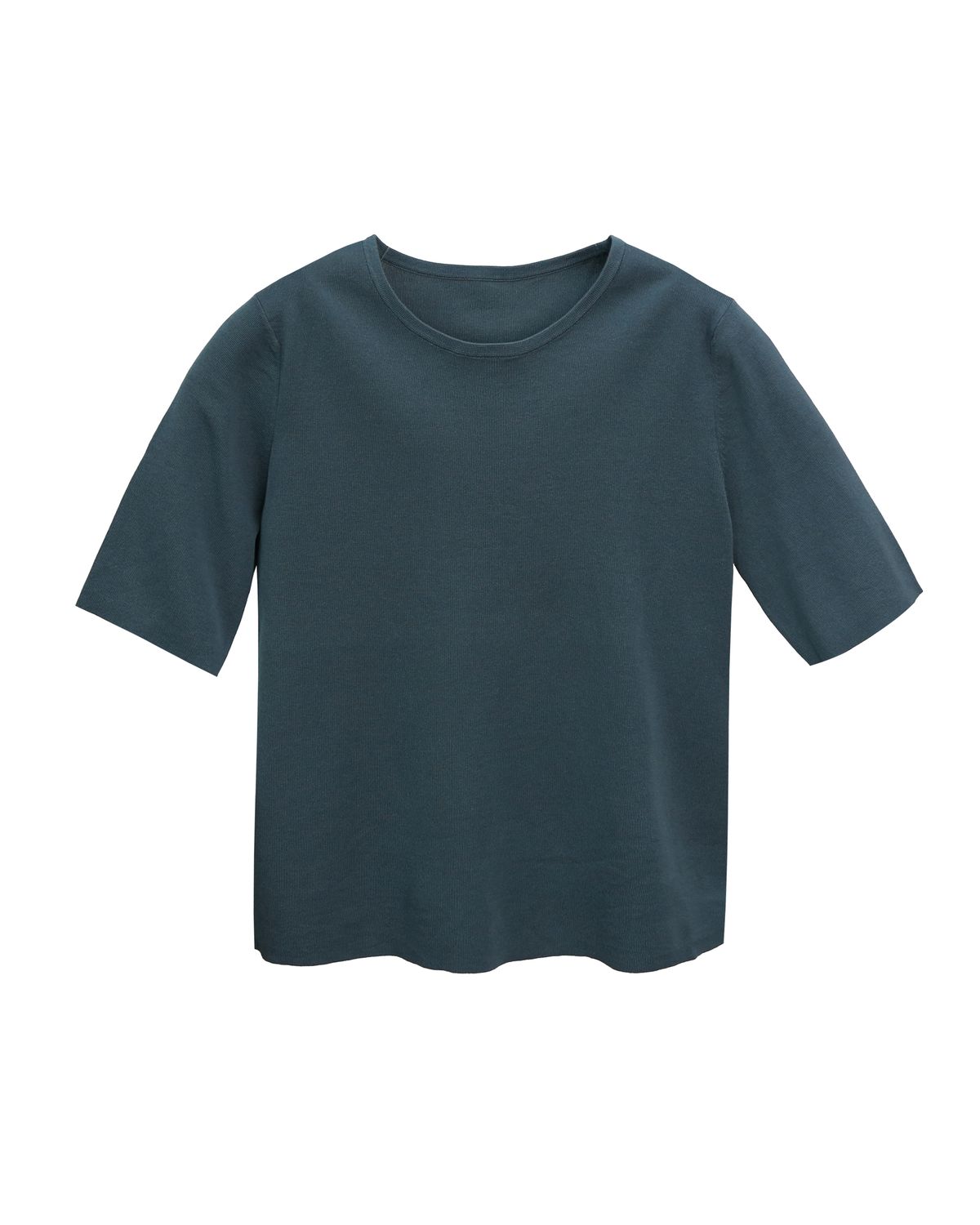 ROUND NECK KNITTED TOP - BASIL