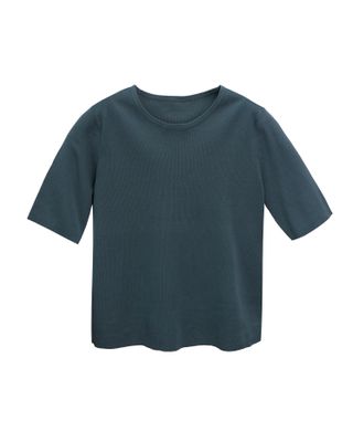 ROUND NECK KNITTED TOP - BASIL