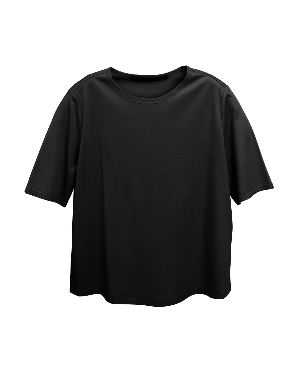 TRIM DETAILED SHORT SLEEVES TOP - BLACK