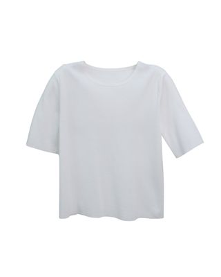 TRIM DETAILED SHORT SLEEVES TOP - EGGSHELL