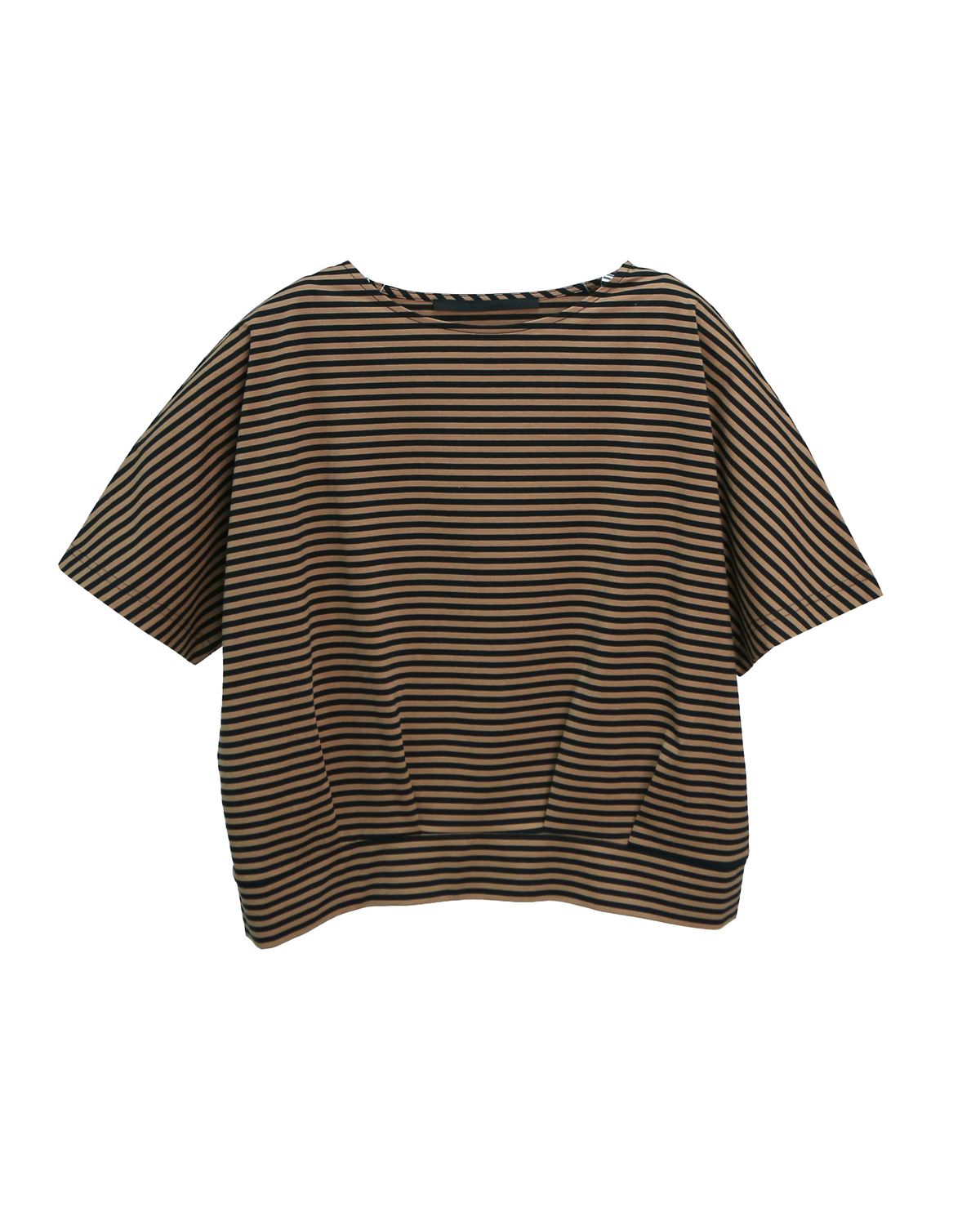 STRIPED BATWING T-SHIRT - GINGER/ BLACK