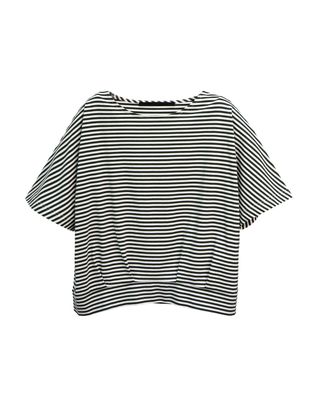 STRIPED BATWING T-SHIRT - BLACK/ EGGSHELL