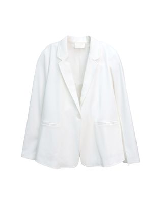 VISCOSE-BLEND DENIM BLAZER - EGGSHELL