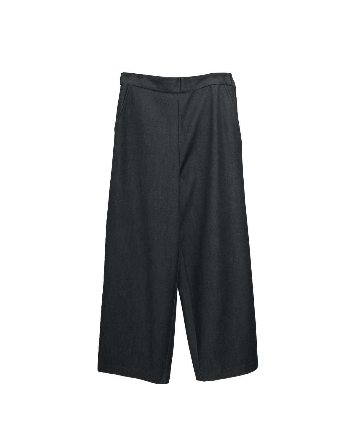 VISCOSE-BLEND DENIM PANTS - BLACK