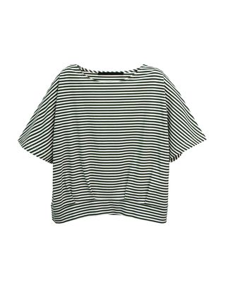 STRIPED BATWING T-SHIRT - OLIVE/ ALMOND