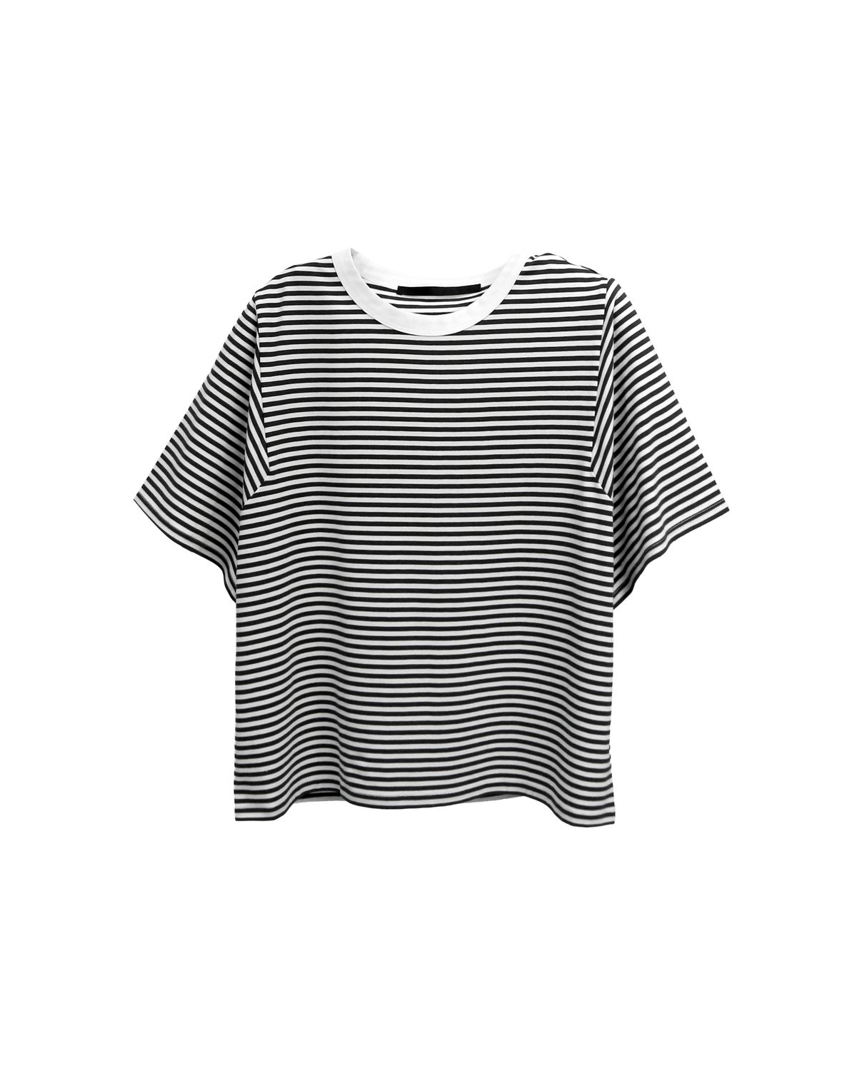 STRIPED T-SHIRT - BLACK/ EGGSHELL