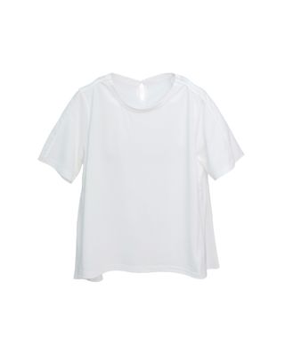 KNIT‑WOVEN PANEL TEE - EGGSHELL