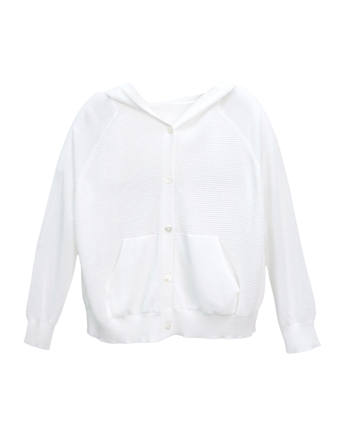 BUTTON FRONT HOODED TOP - EGGSHELL