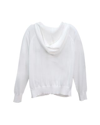 BUTTON FRONT HOODED TOP - EGGSHELL