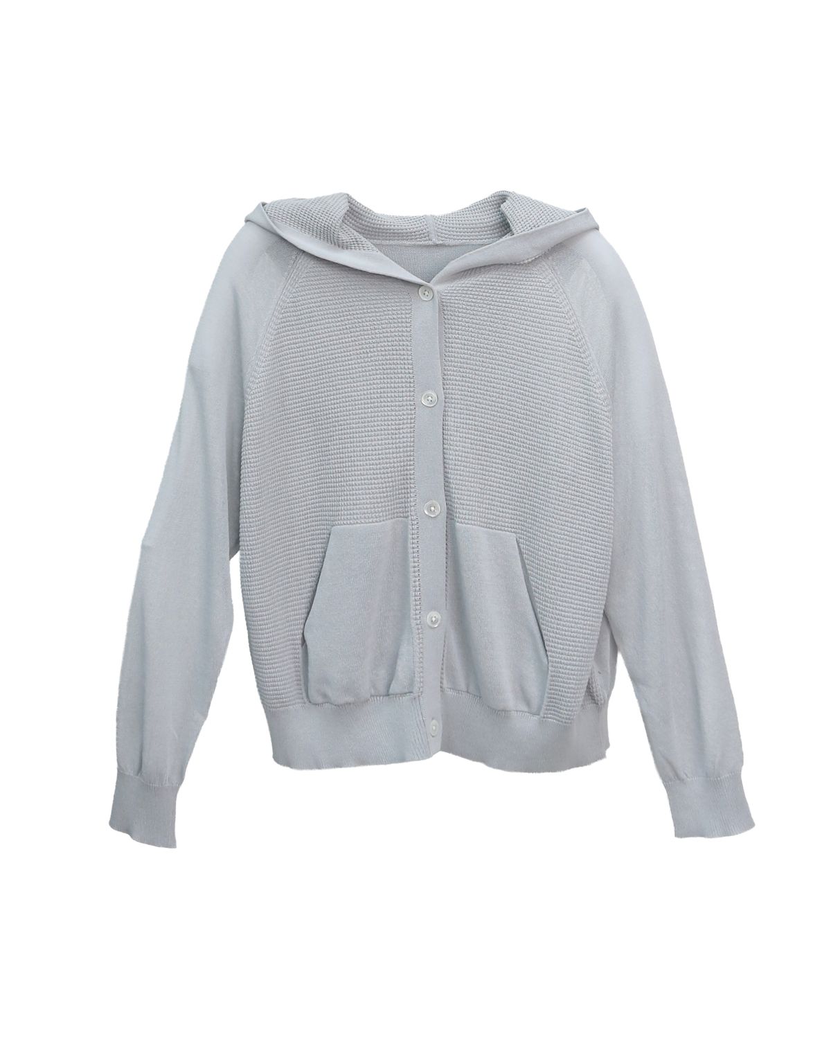 BUTTON FRONT HOODED TOP - MINT