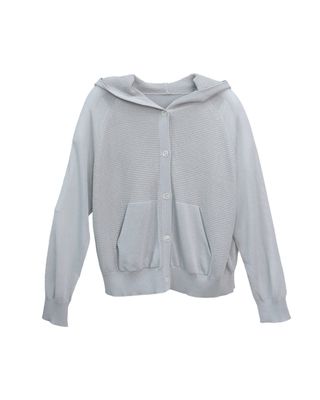 BUTTON FRONT HOODED TOP - MINT
