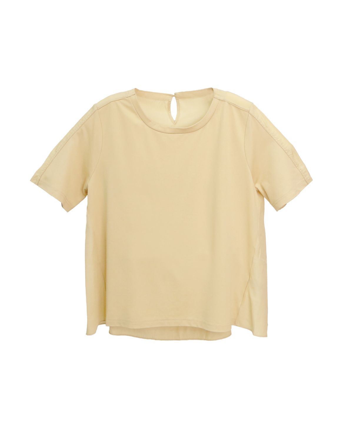 KNIT‑WOVEN PANEL TEE - JOJOBA
