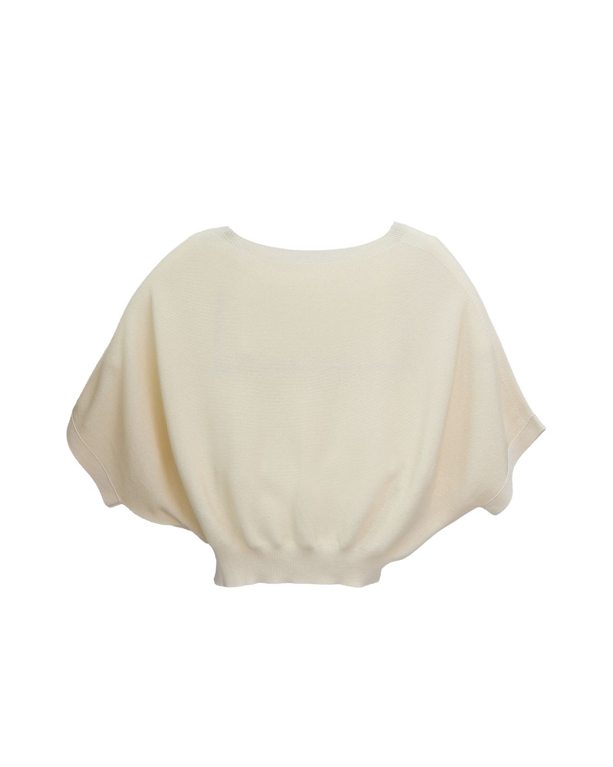 SEAMLESS BATWING SLEEVES TOP - CREAM