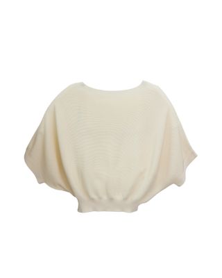 SEAMLESS BATWING SLEEVES TOP - CREAM