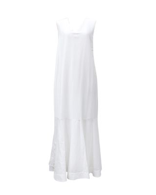 VISCOSE DENIM DRESS - EGGSHELL