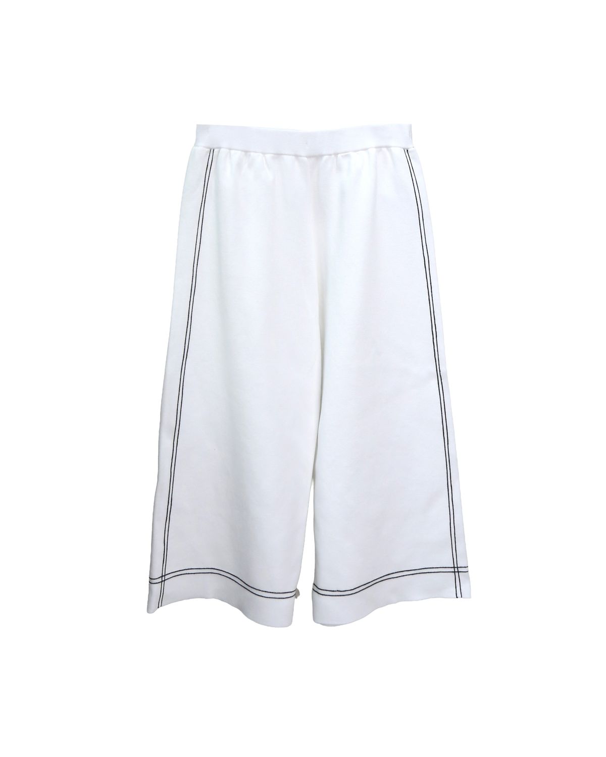 STRAIGHT LEG KNITTED CULOTTES - EGGSHELL/BLACK