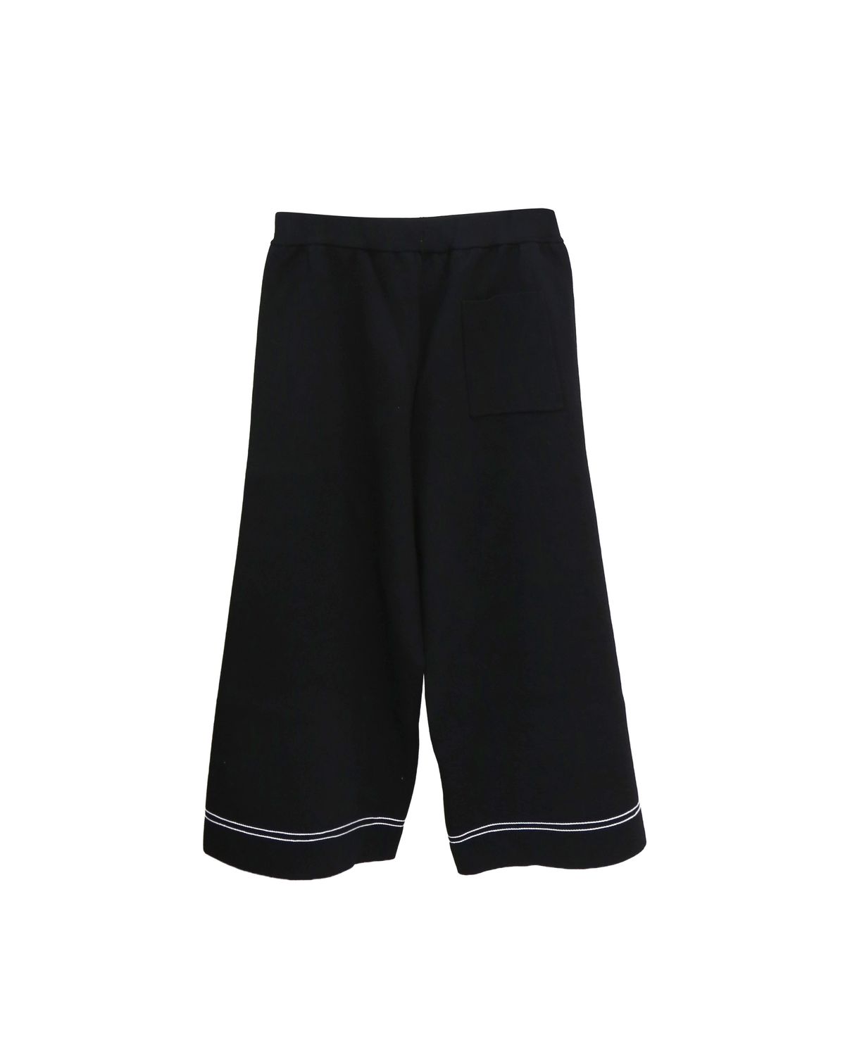STRAIGHT LEG KNITTED CULOTTES - BLACK/EGGSHELL